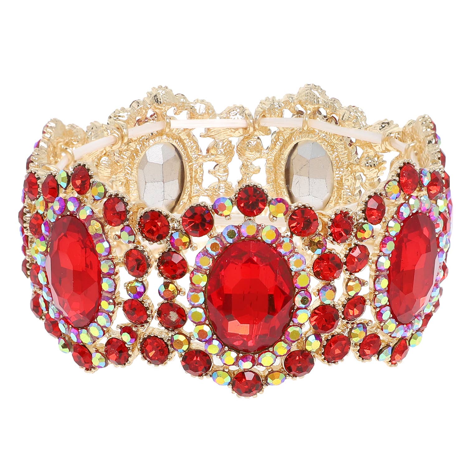 SP Sophia Collection - Vente Bracelet jonc - Bracelet extensible en grappe de pierres précieuses en cristal baroque4