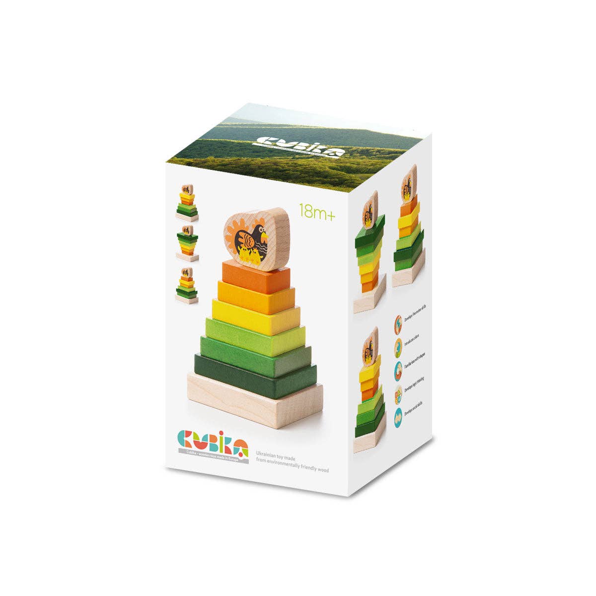 Fainotoys - Vendita all'ingrosso Giochi di impilamento - Giocattolo in legno Wise Elk/Cubika - Torre impilabile LD-152
