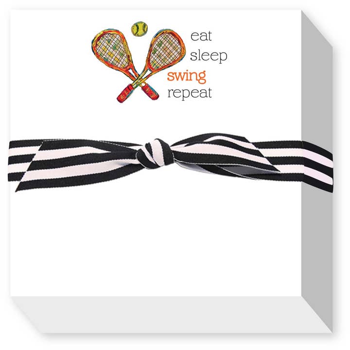 EAT SLEEP SWING REPEAT CHUBBIE NOTEPAD for wholesale by Donovan Designs