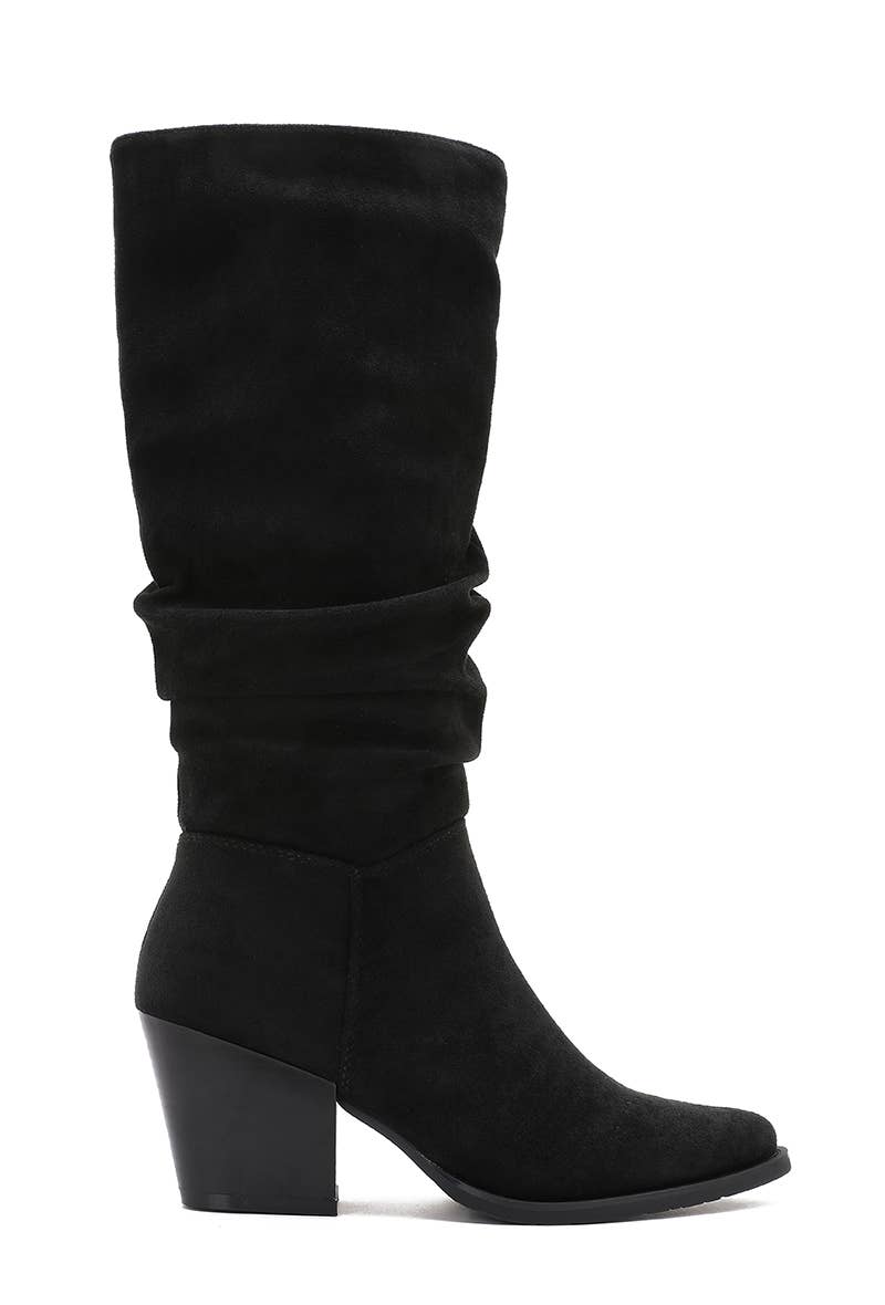 Joia Paris - Wholesale Boots - Unisex - Elegant block heel boots with pleated shaft WZ-11114