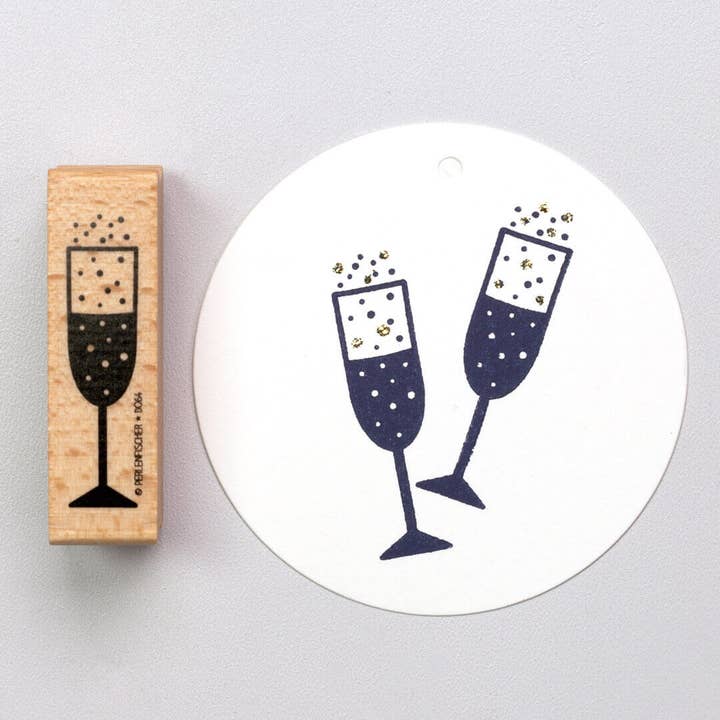 5x Stamp | Champagne Glass for wholesale by Perlenfischer