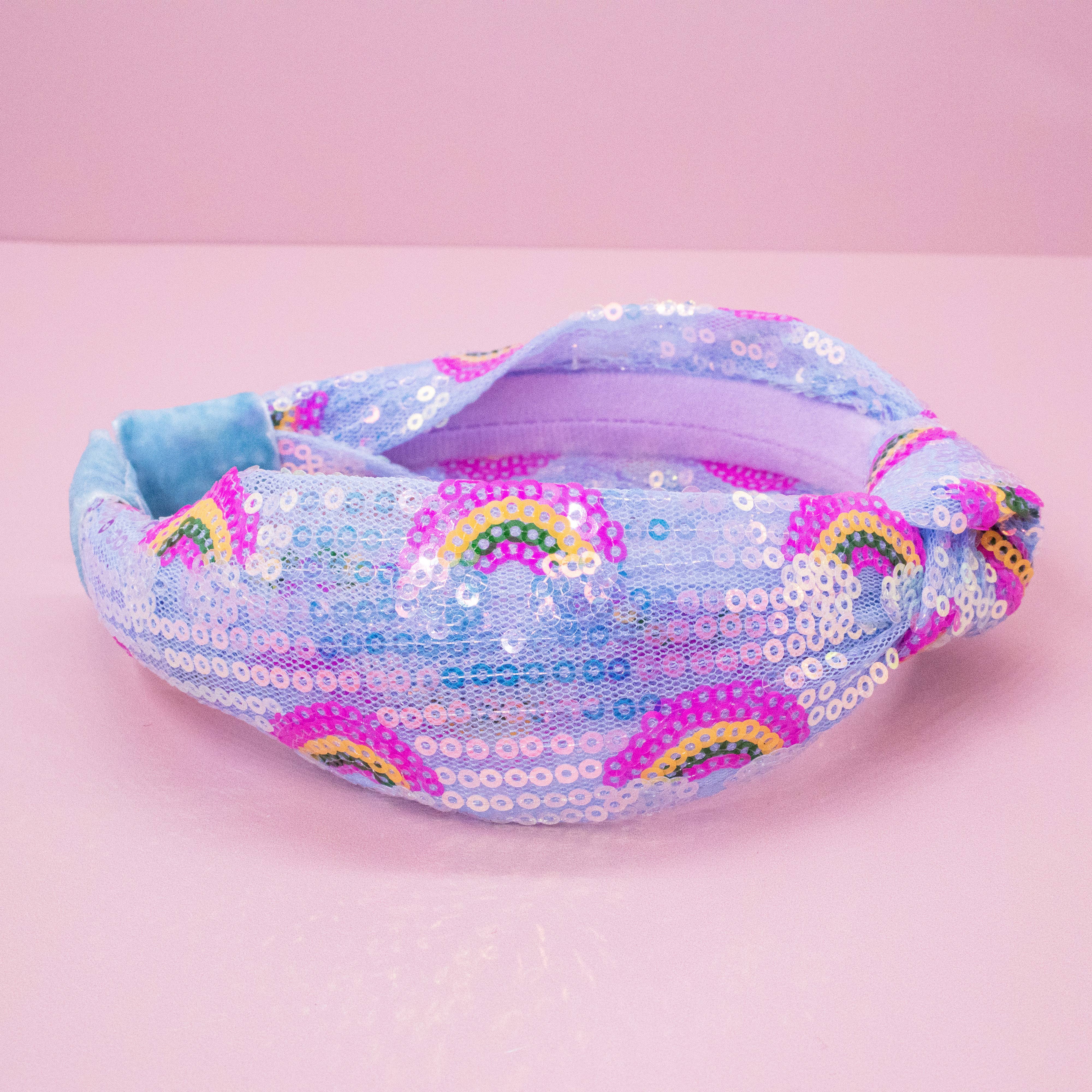 Frog Sac - Wholesale Fashion Headband - Kids - Kids Sequin Knot Headband - Rainbow16