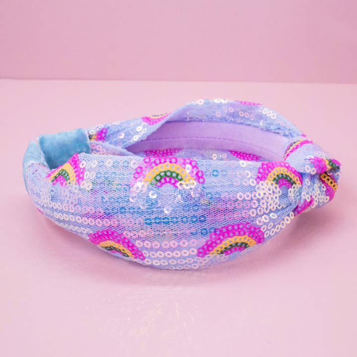 Frog Sac - Wholesale Fashion Headband - Kids - Kids Sequin Knot Headband - Rainbow16
