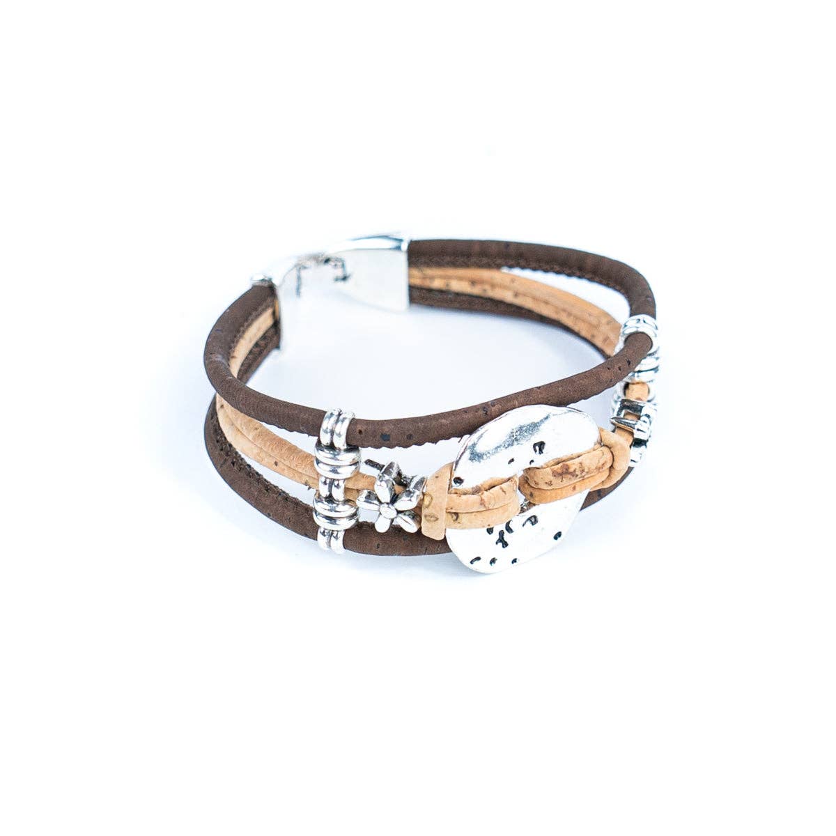 Meninas Bonitas Cork - Wholesale Bangle Bracelet - 3mm natural and colored cork wire and alloy hardware handmade women's fashion bracelet DBR-046-MIX-53