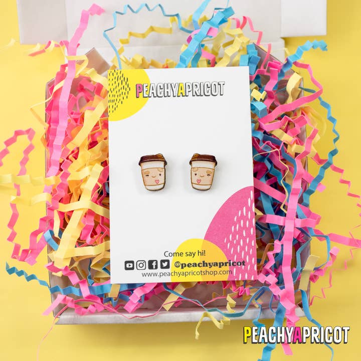 Kaffeetasse-Ohrringe für den Großhandel von PeachyApricot