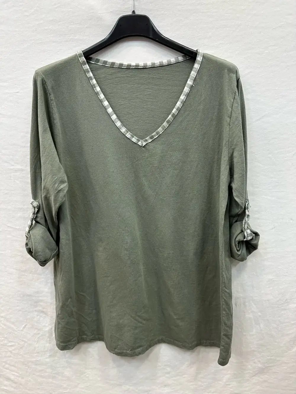 Mimi & Gogo – T-shirt – Mulher por atacado – T-shirt gola vichy @96893_TsColVichy7