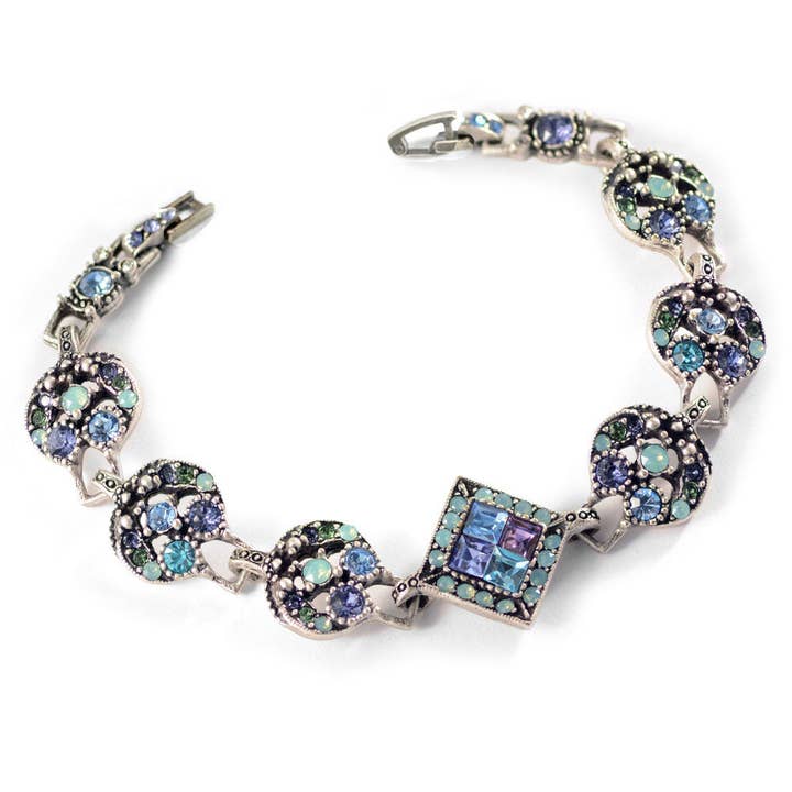 Sweet Romance Jewelry - Wholesale Link & Chain Bracelet - Vintage Midcentury Aurora Glamour Bracelet BR5555