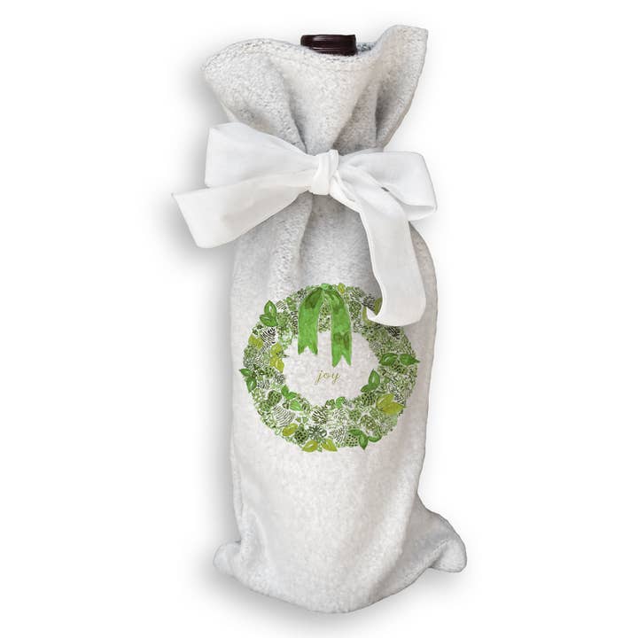 French Graffiti - Wholesale Tea Towel - Green Wreath with Joy17