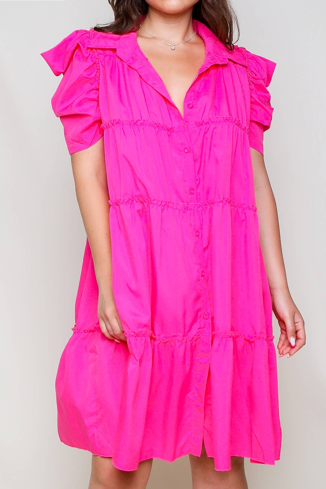 Flarix - Wholesale Dress - Women's - puff sleeve bobydoll mini dress11