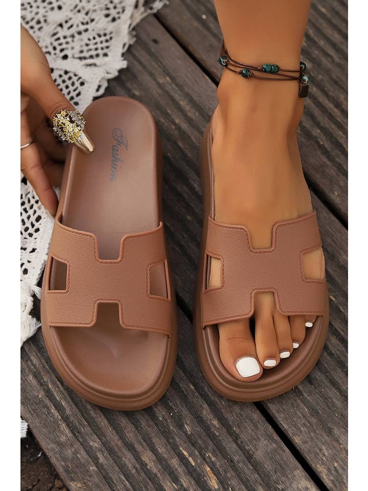 Little Daisy Closet - Wholesale Slides - Women's - LDC Cutout Design Open Toe Platform Slippers