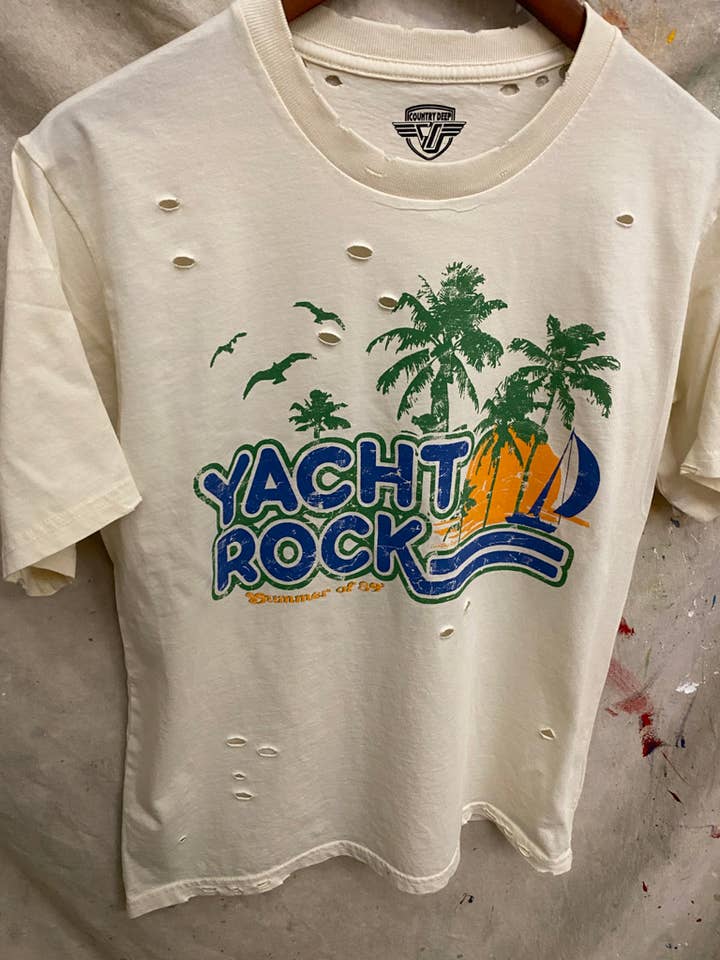 Country Deep Apparel - Wholesale Screen Printed T-Shirt - Unisex - Yacht Rock Summer of 89 distressed vintage T shirt2