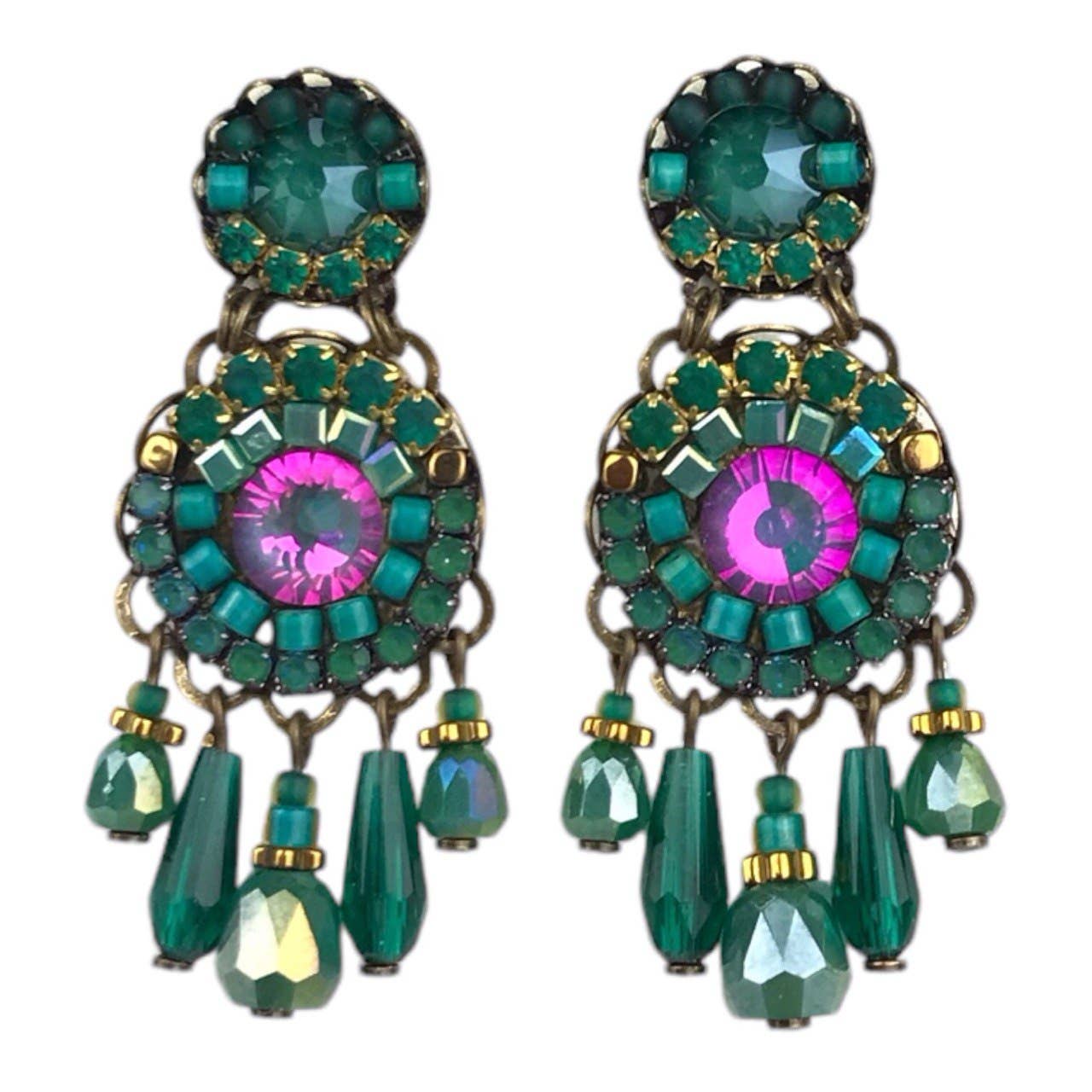 melizijewelry - Wholesale Dangle Earrings - GREEN Crystal Earrings Lila3