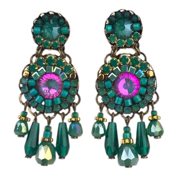 melizijewelry - Wholesale Dangle Earrings - GREEN Crystal Earrings Lila3