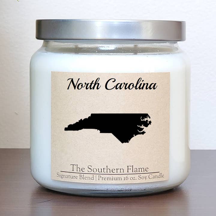 North Carolina State Candle | Homesick Candle | Long Distance Gift for wholesale by The Southern Flame