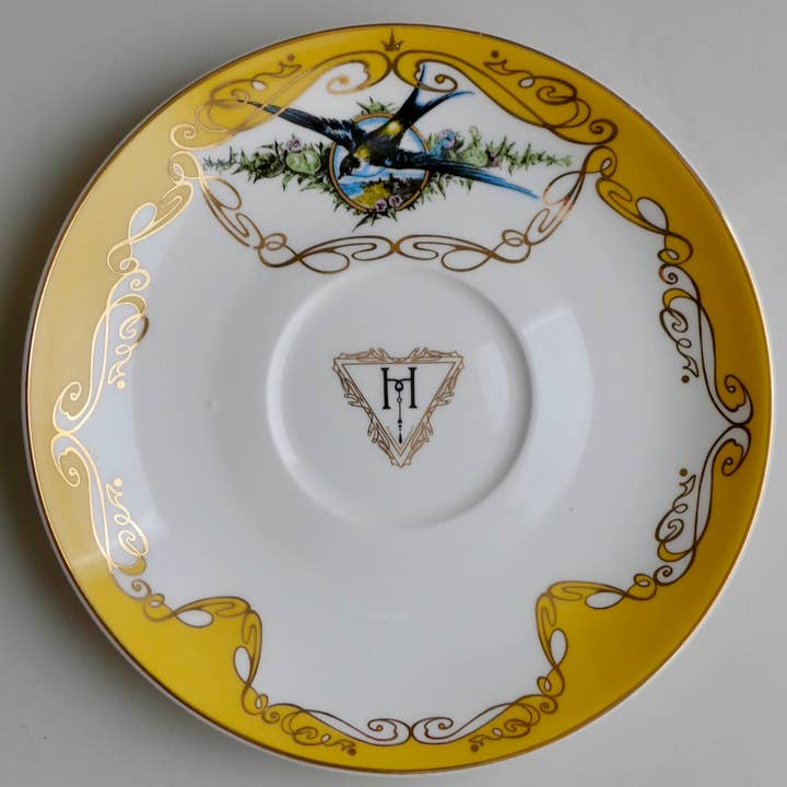 misshavishamscuriosities - Wholesale Tea Set - Yellow bird insult teacup and saucer: Kindly fuck off