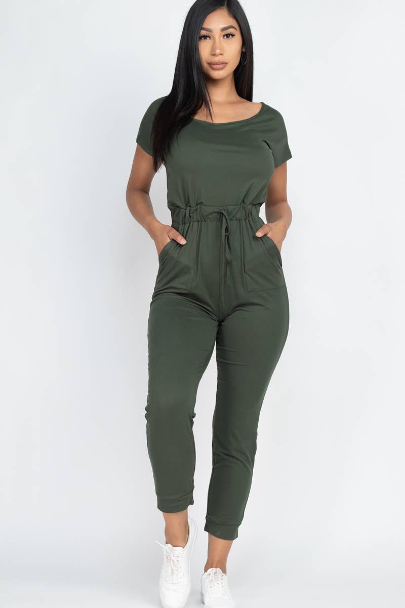 CAPELLA APPAREL – Großhandel Jumpsuit – Damen – Jumpsuit mit zwei Wege-Schultern und Kordelzug10