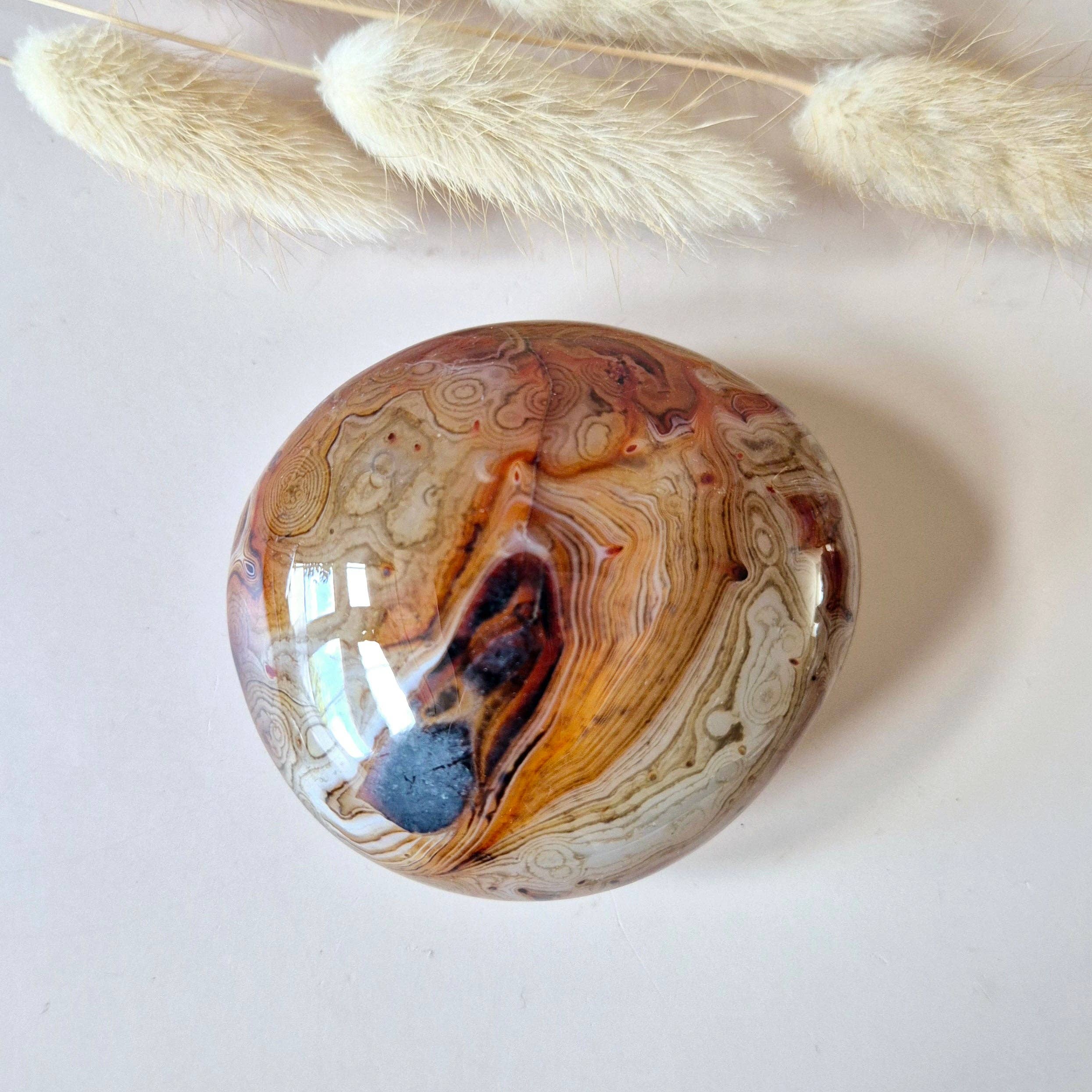 Moonlight Gemstones - Venta al por mayor Piedras/cristales espirituales - Sardónice Piedra de Palma – Poderosa piedra pulida para equilibrio y autoconfianza (5–10 cm)3