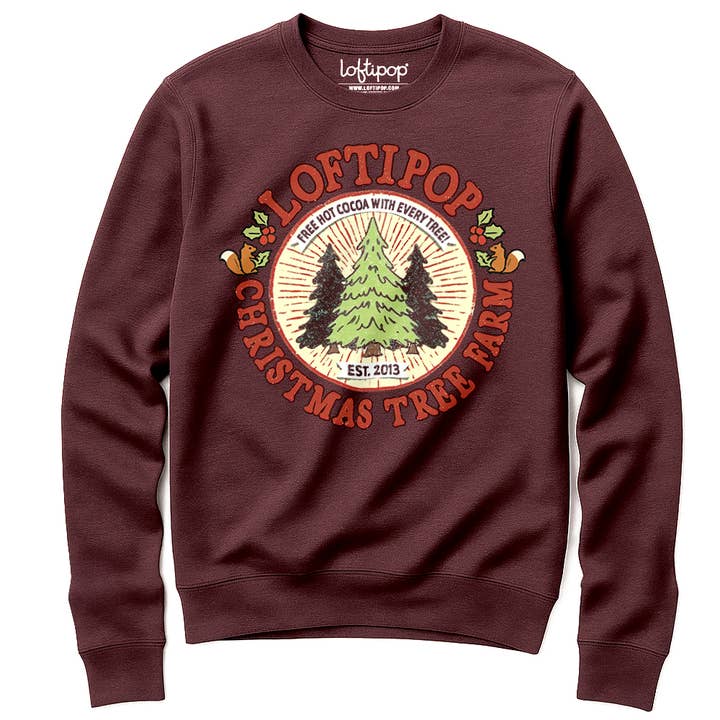 Loftipop Christmas Tree Farm Sweatshirt, Retro Holiday Gifts for wholesale by Loftipop