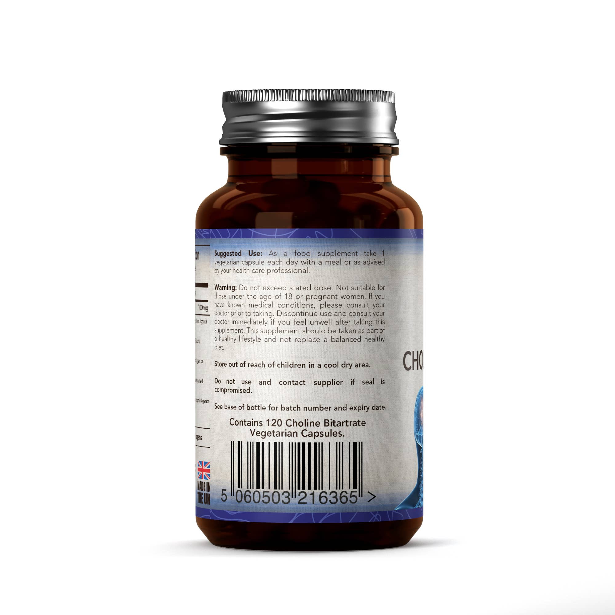 Focus Supplements - Vente Supplément oral/vitamine - Bitartrate de choline (700 mg) 120 gélules10