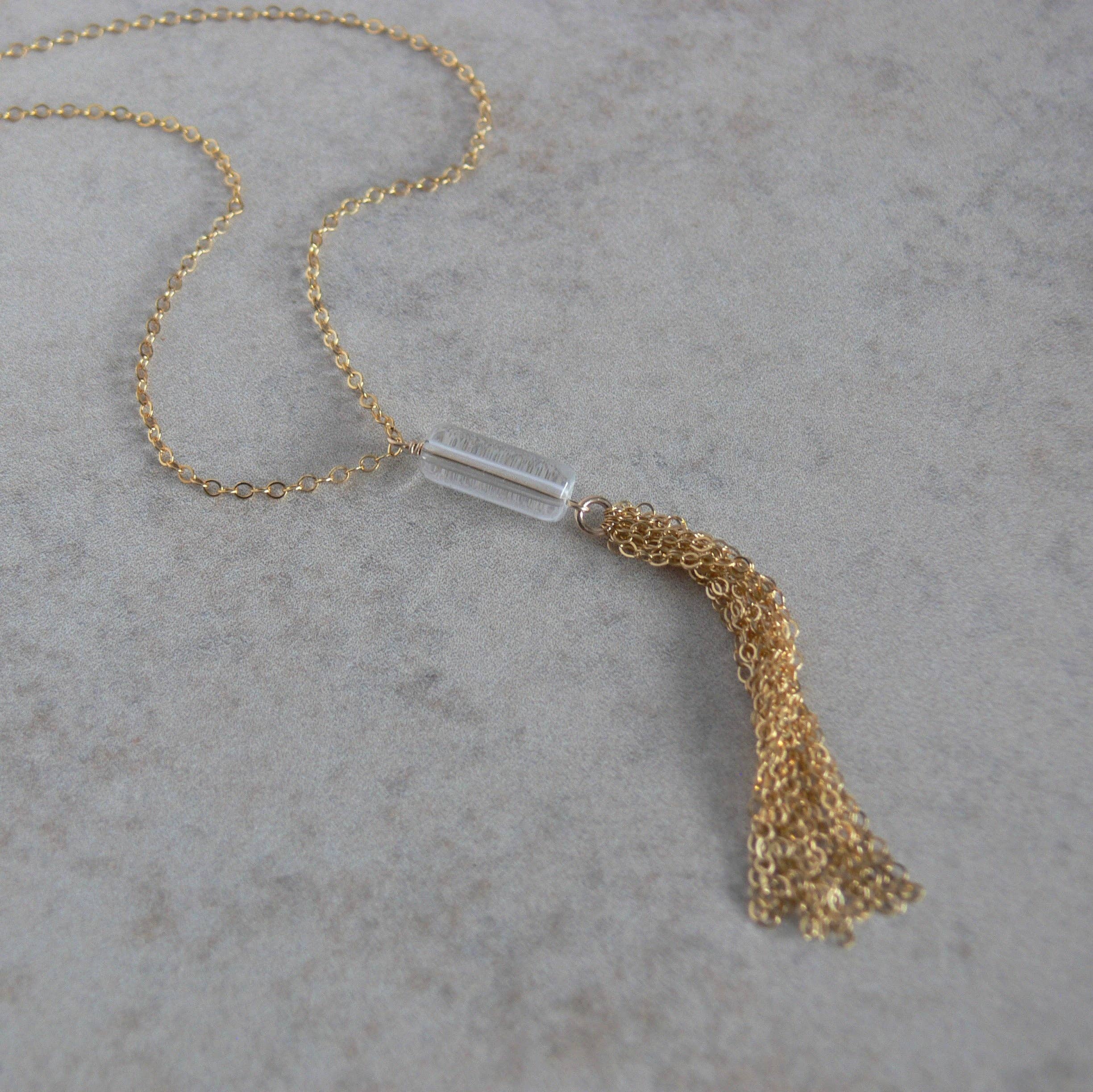 Rope and Leather - Wholesale Pendant/Charm Necklace - Vintage Glass Lariat Necklace3