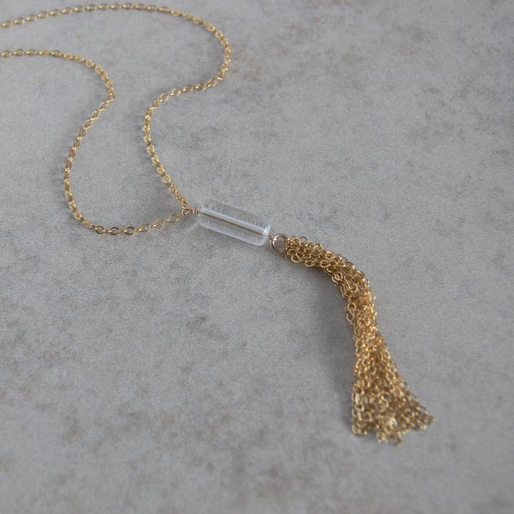 Rope and Leather - Wholesale Pendant/Charm Necklace - Vintage Glass Lariat Necklace3