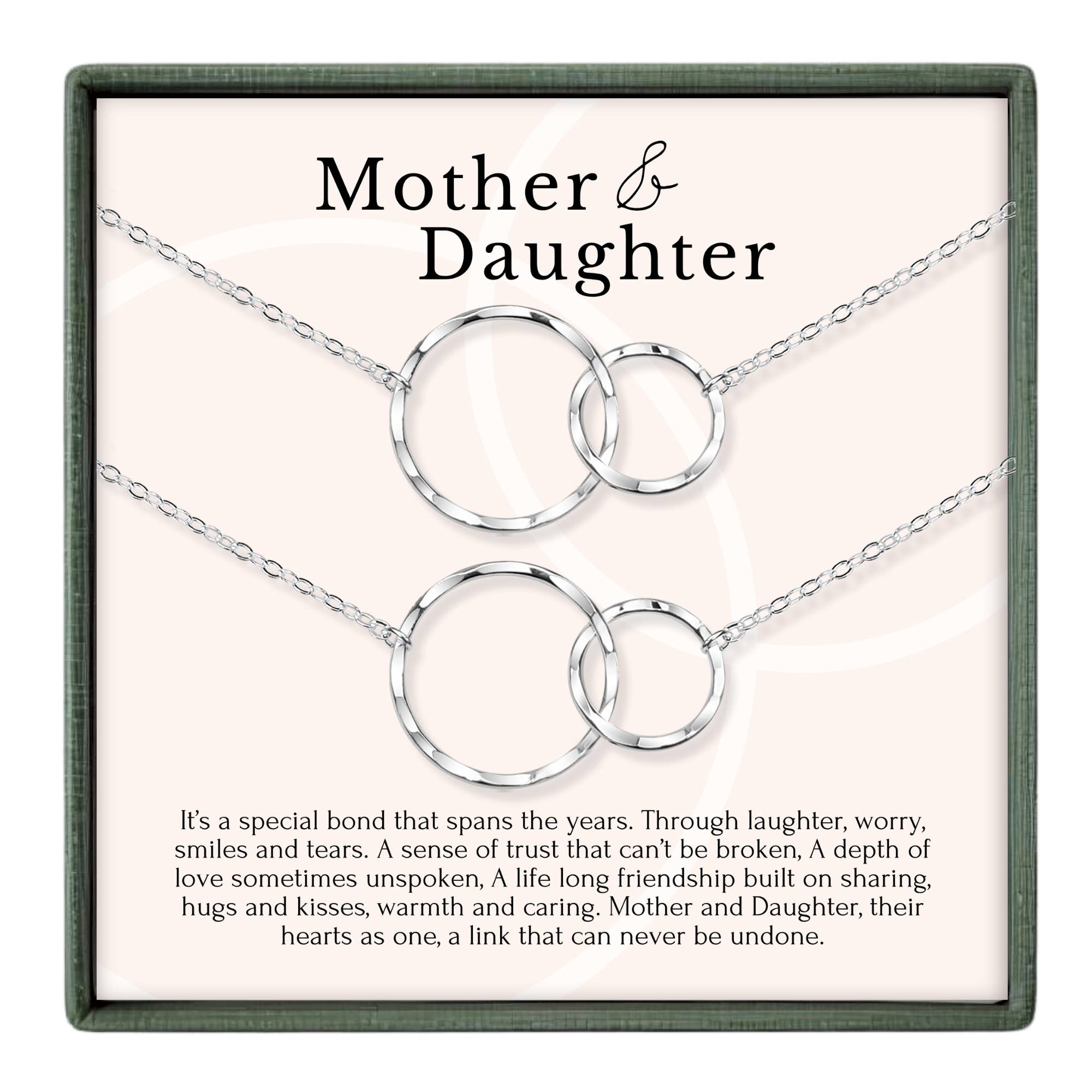 hope love shine - Wholesale Jewelry Set - Mother-Daughter Necklace Set Mother's Day Gift 2 Circle Ring14