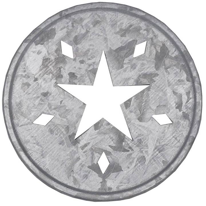 Mason Jar Lifestyle - Wholesale Drink Lids - Star Cutout Galvanized Metal Lid Inserts for Mason Jars 10 Pack