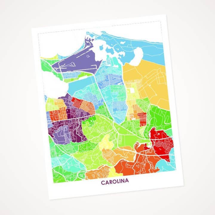 Juanita's Adventures - Wholesale Art Print - Juanitas Carolina PR Map Print