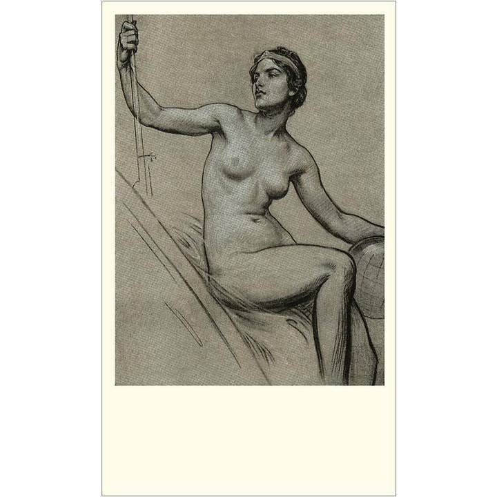 Found Image Press - Venta al por mayor Conjunto de papelería y tarjetas - Tarjeta de Felicitación BW-60 Dibujo al Conte de Mujeres Desnudas