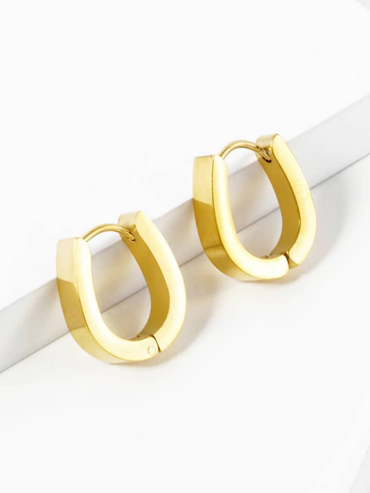 15mm Stainless Steel Huggie Hoop Earrings for wholesale by Wild Honey