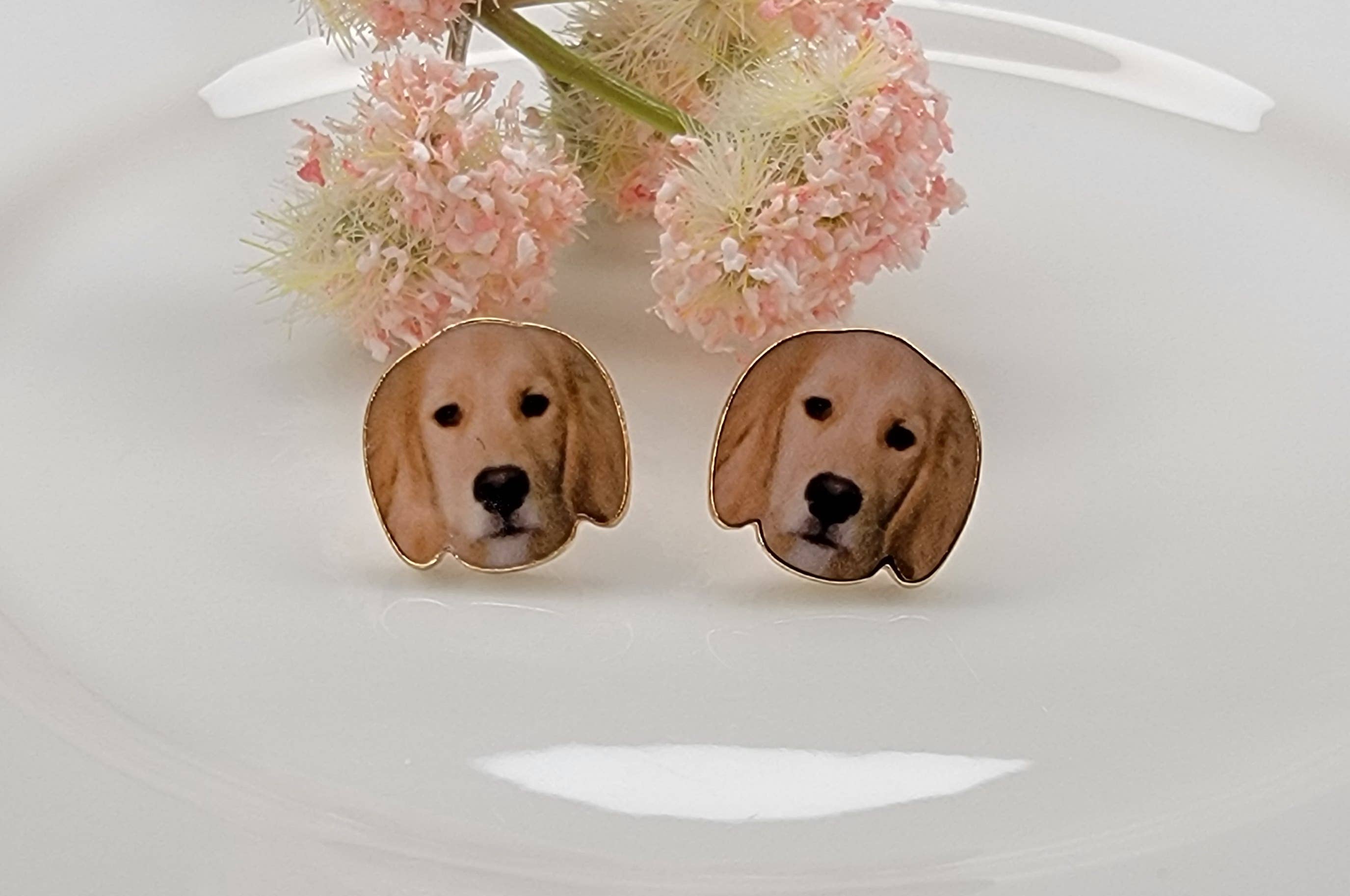 BETTYOH INC – Brincos de pino por atacado – BRINCOS POSTE COM FOTO DE CÃO.1