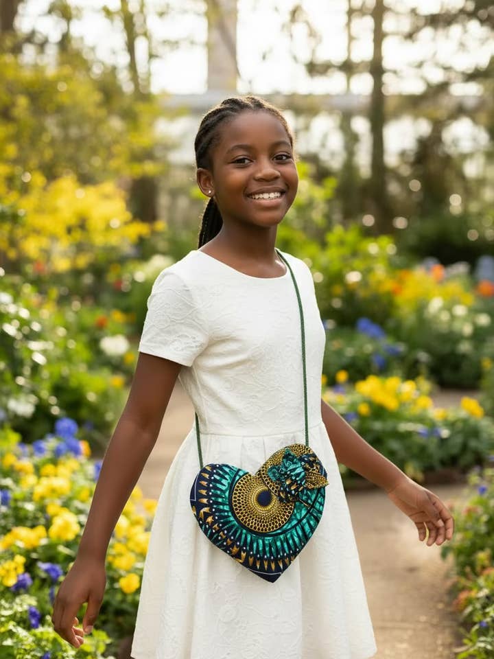 Carteira de Ankara em forma de coração por atacado de Mbabazi House Of Style