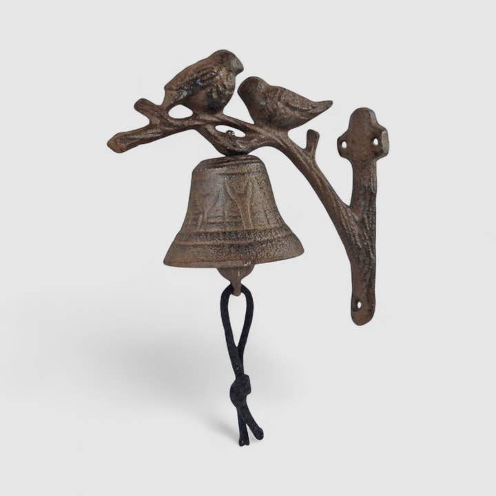 Iron & Blossom - Wholesale Bell - Rustic Nature-Themed Cast Iron Bird Door Bell, Garden Entry Chime1