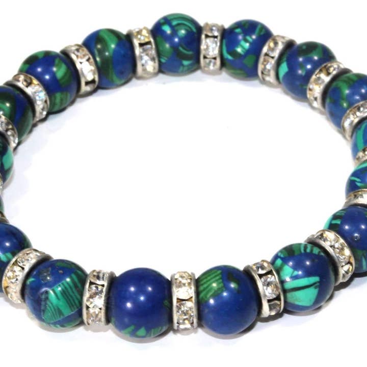 Wild Lotus – wholesale Pärlarmband – Medley av runda agat sten Sparkle Yoga Armband