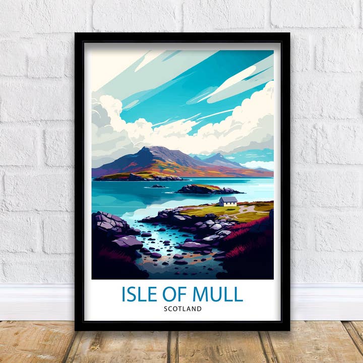 Isle of Mull Scotland Travel Poster Mull for wholesale by InkNPrintz