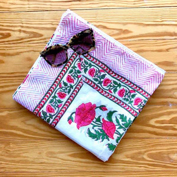 Vermilion Hibiscus Cotton Sarong for wholesale by Dana Cooper Bermuda