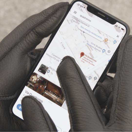 Maestrale Napoli – Luvas - Mulher por atacado – Couro com tela sensível ao toque Deerskin em Notte Black4