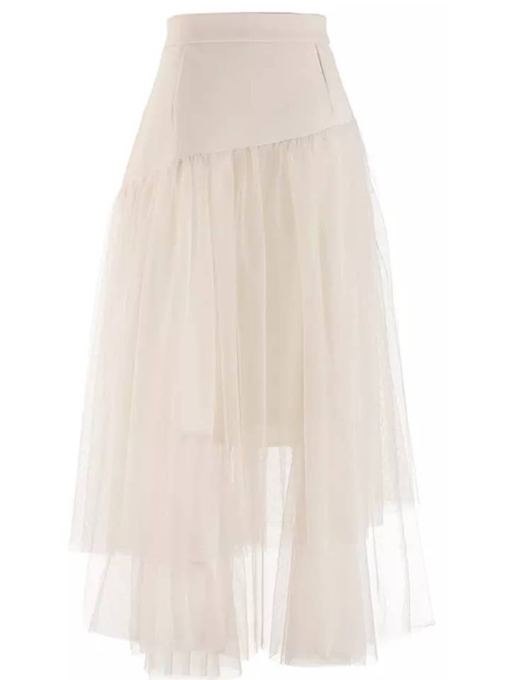 Luxe & Leather by Madonna & Co - Wholesale Skirt - Women's - Tassel Trim Tulle Skirt