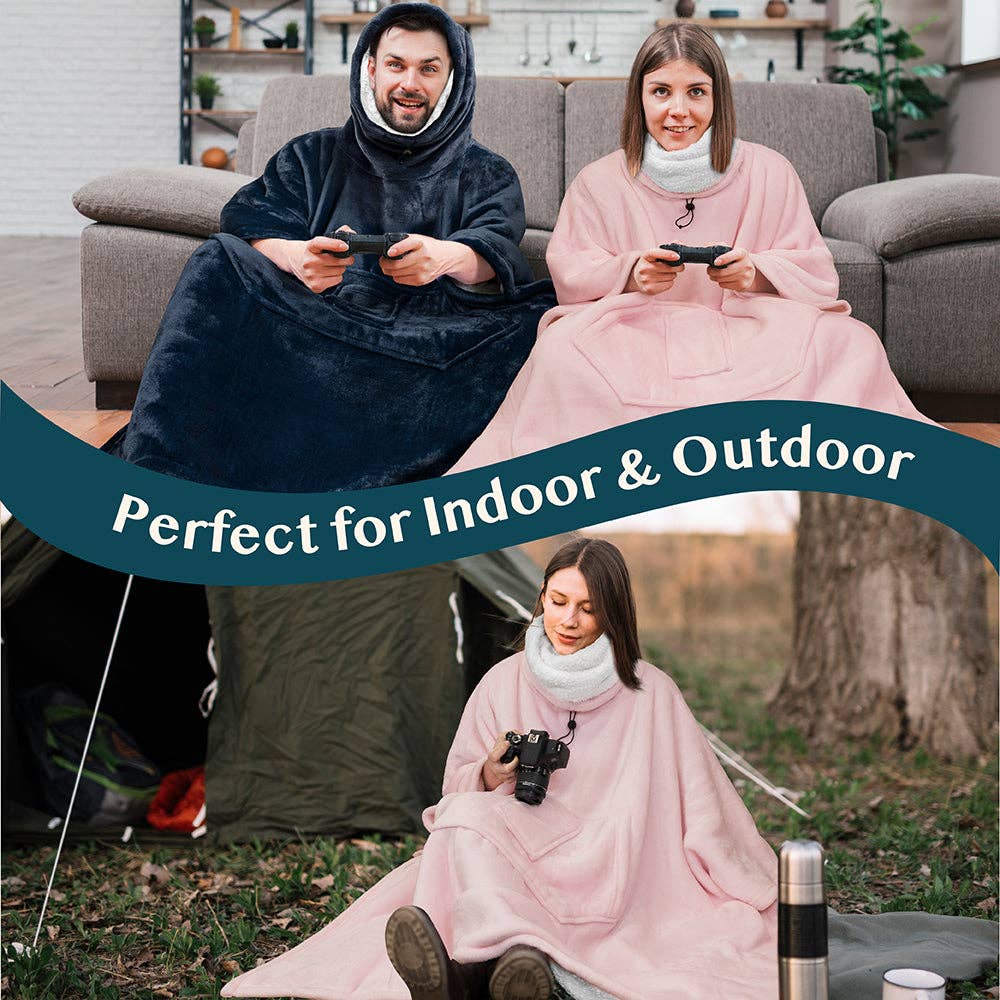 Pavilia - Wholesale Poncho - Women's - Neck Warmer Hooded Poncho Blanket56