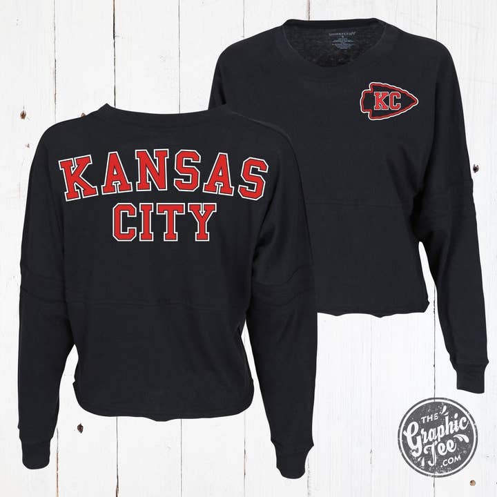 *WHOLESALE* Kansas City Black Ladies Cropped Jersey for wholesale by The Graphic Tee
