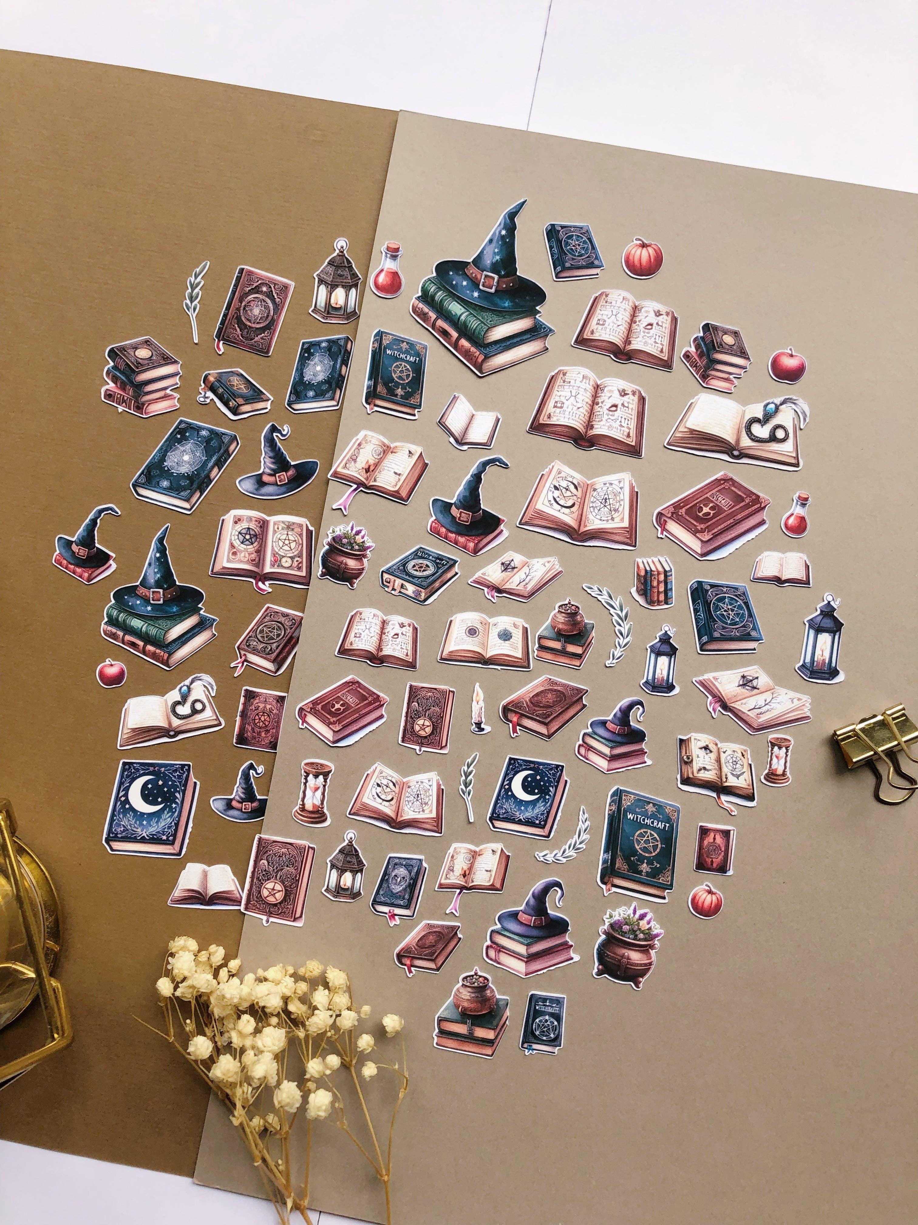 T's Stationery - Wholesale Sticker - "65Pcs XL Witchy Books" Sticker Pack1