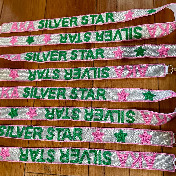 Mon Belle Amie - Wholesale Bag Strap - Women's - Silver Stars AKA Sorority Beaded Purse Strap