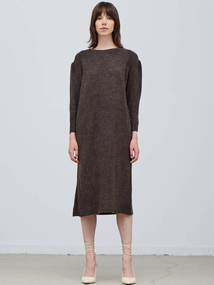 60605 - PLAIN SWEATER MIDI DRESS for wholesale by Grade & Gather