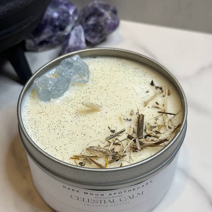 Celestial Calm Soy Crystal Candle for wholesale by The Dark Moon Apothecary