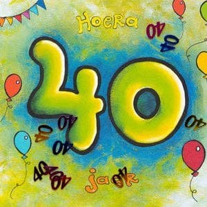 Sidedish Cards – postal de parabéns por atacado – Cartão comemorativo duplo 40 anos com envelope0