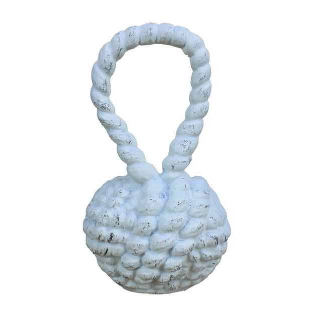 Hampton Ironworks – wholesale Dörrstoppare – Vitkalkade gjutjärn sjömän knut dörrpropp 10 ”