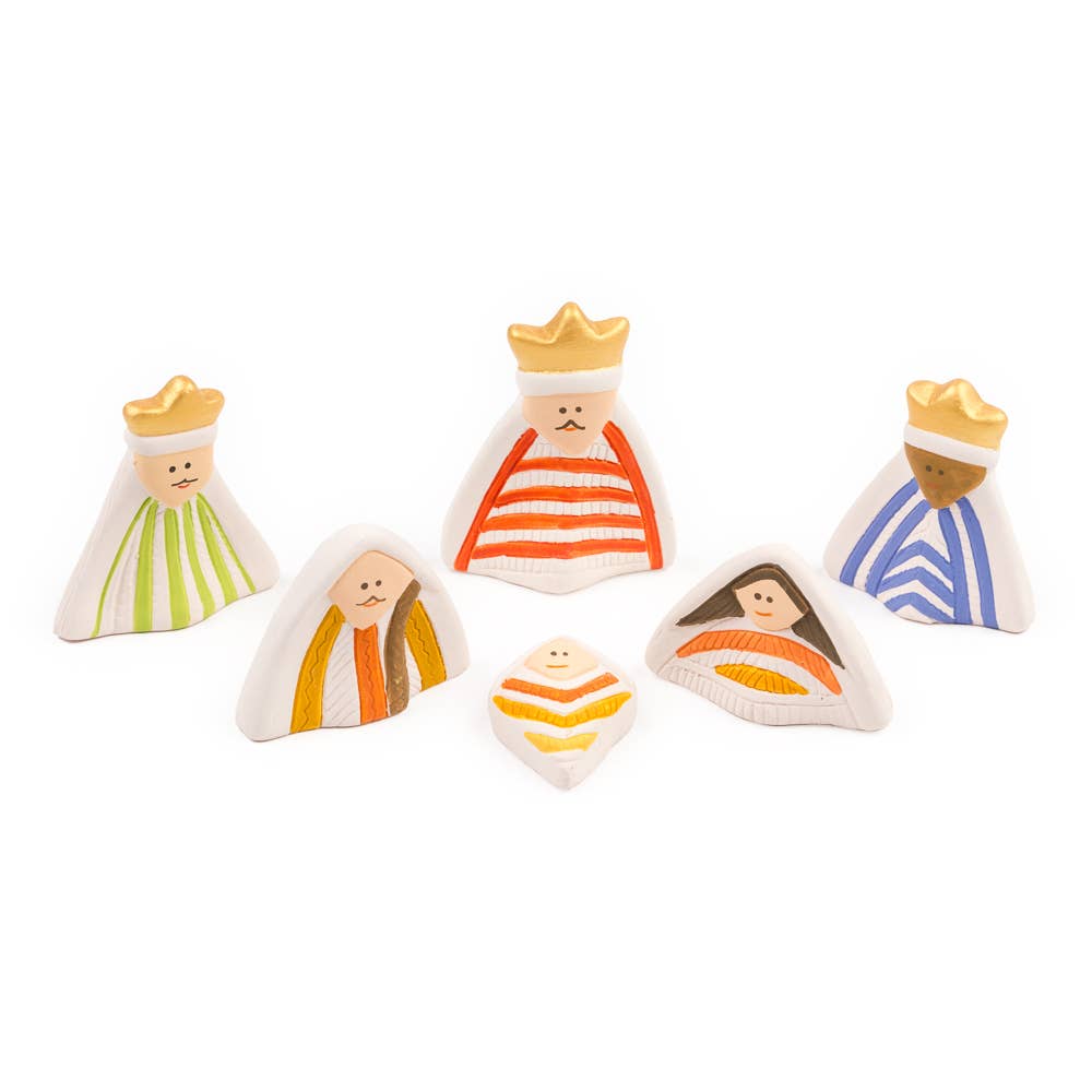 Veraluna Sustainable Clothing - Vendita all'ingrosso Decorazione per presepe - Presepe artigianale 6 pezzi Re Magi
