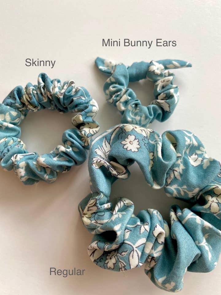 Cornflower Scrunchies & Hair Accessories, Multiple Sizes for wholesale by Hand Stitched In Love