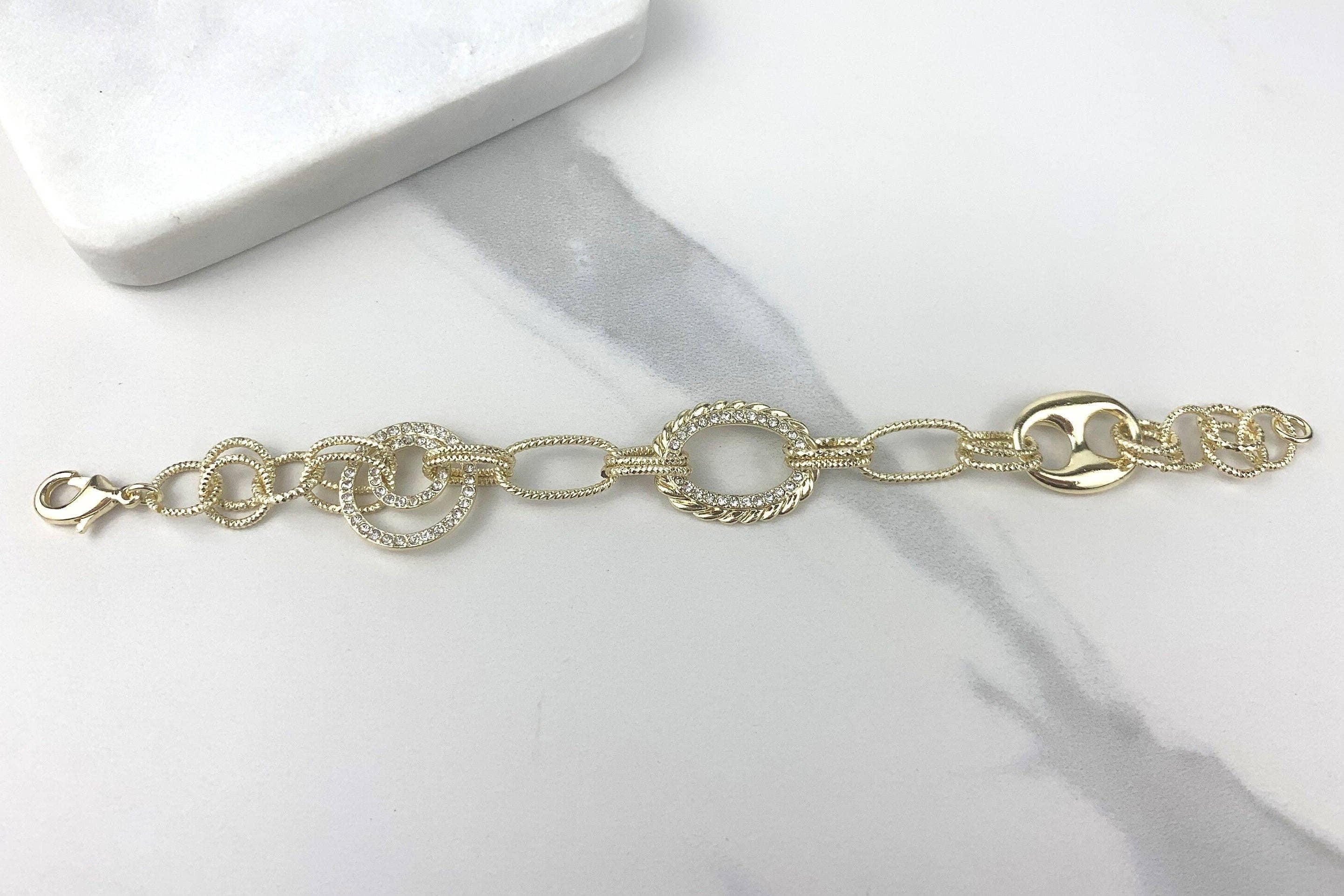 DIJU Jewelry - Wholesale  - 18k Gold Filled Cubic Zirconia Fashion Charms Bracelet Wholesale Jewelry Making Supplies2