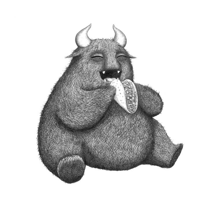 "Taco Tina" Signed Fine Art Print for wholesale by Belu Malu